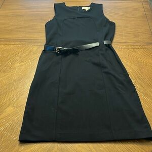 MICHAEL Michael Kors Black Sleeveless Belted Ponte Knit Dress w/ Pockets size 6
